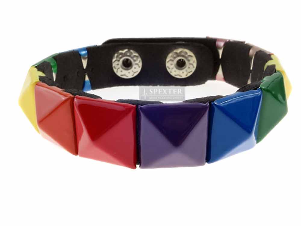 Gay Pride Regenbogen Armband Mit Nieten Schmal Bei Spexter