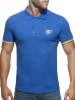 ADDICTED Rainbow Polo Shirt royalblau 