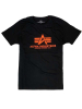 Alpha Industries Basic T-Shirt - schwarz - refl. orange 