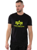 Alpha Industries Basic T-Shirt - schwarz - neon gelb 