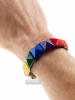 Gay Pride Regenbogen Armband mit Nieten - schmal 
