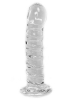 Dildo aus Glas - Penisform Gewindeschaft 15,5cm - klar 