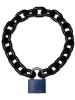 Stahlkette 8mm schwarz mit ABUS-Schloss blau 