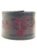 Leder-Armband mit Stickerei  ROT 