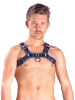 Mister B Leather Chest/Brust Harness, schwarz-blau 