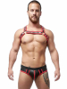 Mister B Neopren Jock Brief schwarz-rot 