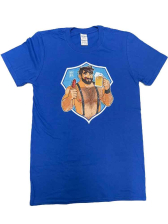 BOBO BEAR T-Shirt - Adam likes sausage & beer - blau 