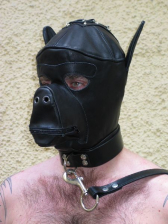 Ledermaske DOG, schwarz 