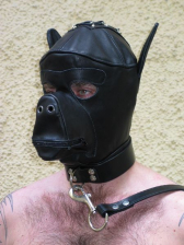 Ledermaske DOG, schwarz