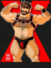 BOBO BEAR T-Shirt - Adam likes harness red X 
