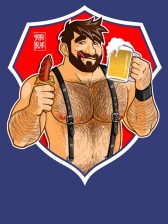 BOBO BEAR T-Shirt - Adam likes sausage & beer - rot 