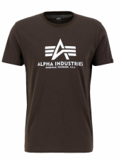 Alpha Industries Basic T-Shirt - dark olive-weiß 
