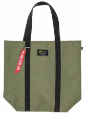 Alpha Label Shopping Bag - dark oliv 