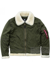 Alpha Industries B3TT - dark green mit Lammfell 