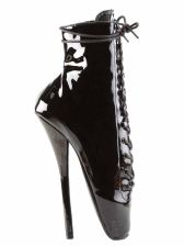 DEVIOUS Ballet Heel Lack-Stiefeletten schwarz