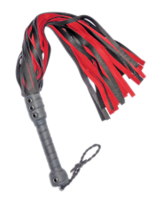 Flogger 40 Riemen 76cm Hirsch SCHWARZ-ROT 