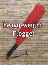 Flogger aus Riemen SCHWER / HEAVY - rot 