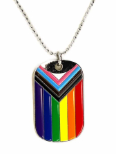 Progressive Pride Regenbogen TAG an Kette 