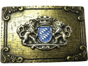 Gürtelschließe BAYERN WAPPEN gross, bicolor-blau 