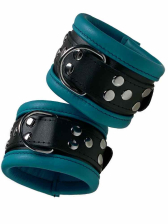 Leder-Handfesseln Enzianblau - 6,5cm 