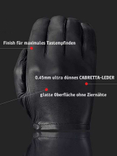 Leder-Handschuhe DELUXE POLICE GLATT SCHWARZ 