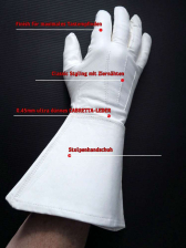 Leder-Handschuhe STULPENHANDSCHUHE WEISS 