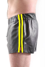 Leder-Boxershort Doppel-Streifen in GELB 