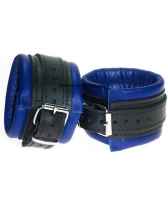 Leder-Handfesseln, blau - 5cm 