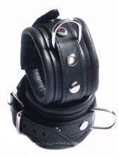 Leder-Handfesseln, schwarz - 5 cm 