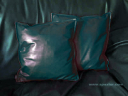 Leder-Kissenhülle 40x40 SCHWARZ 