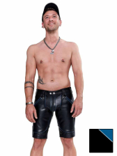 Mister B Leather FXXXer Shorts - blaue Paspel 