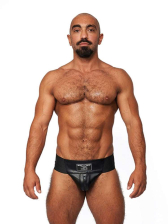 Mister B Leder Premium Jock - schwarz-schwarz 