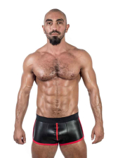 Mister B Neopren Shorts Full Zip schwarz-rot 