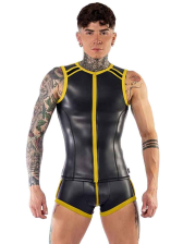 Mister B Neopren Sleeveless T-Vest mit Zip - schwarz-gelb 
