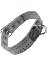 Mister S Leder Puppy Halsband - grau 