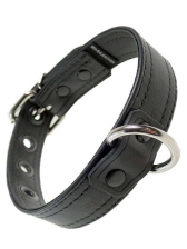 Mister S Leder Puppy Halsband - schwarz 