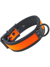 Mister S Neopren Puppy Halsband - orange/schwarz 