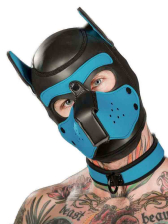 Mister S Neopren Puppy-Maske - schwarz/aqua 