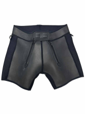 Mister S Neopren TRIPLE ZIP BOXER schwarz 