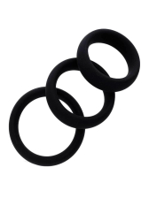 RUDE RIDER 3er-Set Silikon-Cockringe schwarz 