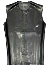 SPEXTER Rubber T-Shirt ohne Arm mit Reißverschluß - schwarz 