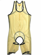 SPEXTER Rubber Trägeranzug offen transparent - schwarz 