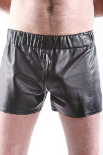 Leder-Boxershort Schrittreißverschluss 