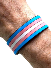 Transgender Flagge Armband aus Silikon 