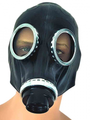 Russische Gasmaske Schutzmaske GP7-V schwarz mit Trinkschlauch & Tasche Fetisch 