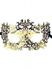 Augenmaske Strass Metall groß gold
