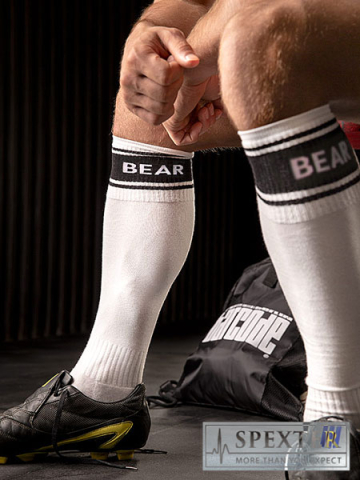 BARCODE Socken weiss/schwarz: BEAR L / XL