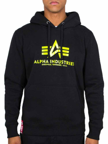 Alpha Industries Basic Hoody - neonprint gelb 