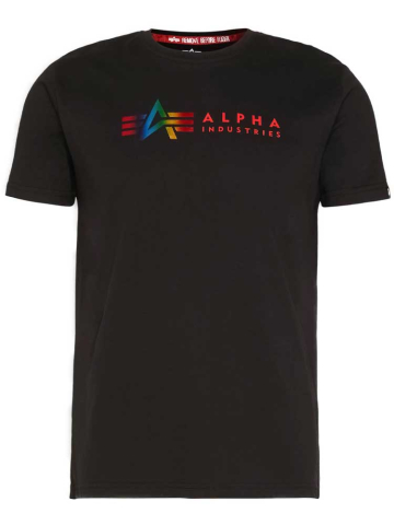 Alpha Industries Label  T-Shirt - schwarz - metal 