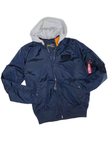 Alpha Industries MA-1 TT HOOD - republik blue 